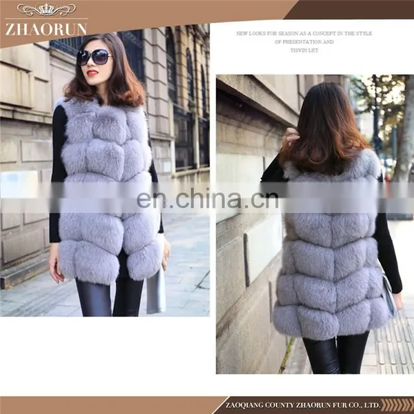 2016 Top Sell Real Whole Skin Fur Gilet Genuine Natural Fox Fur Vest Women photo-6