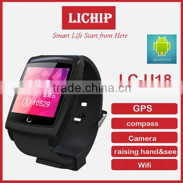 GPS Compass Wifi Raise Hand Light up Android System U18 Smart Watch photo-3