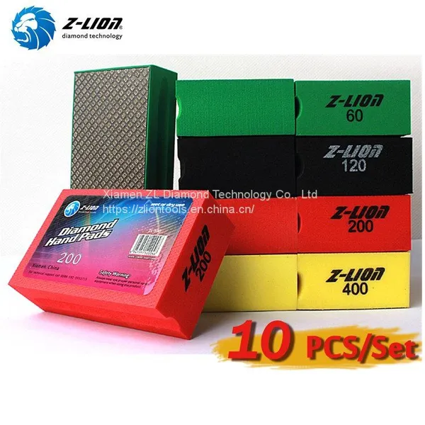 Z-LION Premium Electroplated Diamond Hand Polishing Pads for Glass Stone Ceramic Grinding