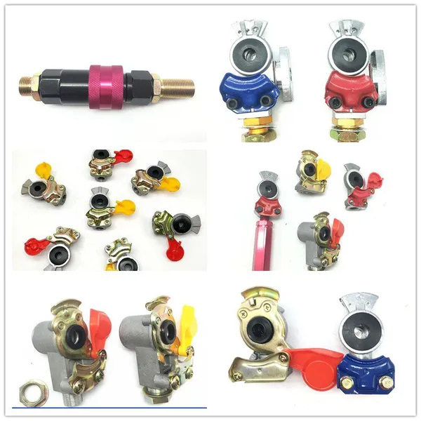 Service Emergency Glad Hand, Anodized Aluminum Extension Handle, Grips and Seals for Semi Truck Trailer Tractor RV, Air Brake Coupling Handshake, Gladhand Connector photo-4