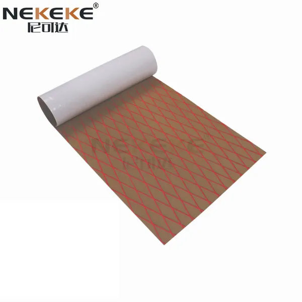 NEKEKE 6mm Light Brown + Blue + Diamond on Surface Boat Yacht Marine EVA Deck Foam Sheet Composite Outdoor Decking photo-2