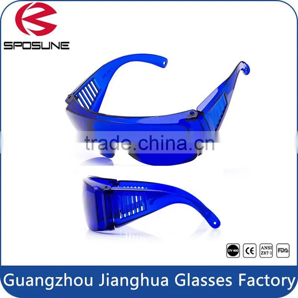 Traditional Blue Welding Filter Lens Safety Eyewear Wide Temples Increase Side Protection Safety Goggles photo-3