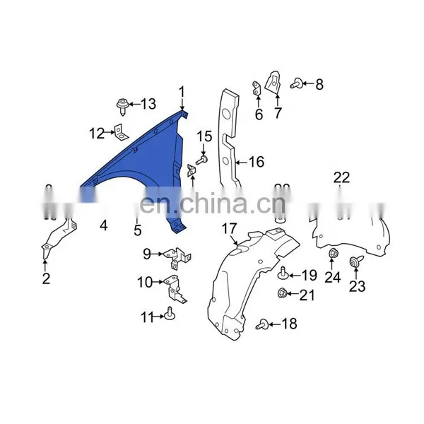 OEM LR117306 LR117307 Front Fender Aluminum for Land Rover Range Rover Evoque 2019-2021 photo-4