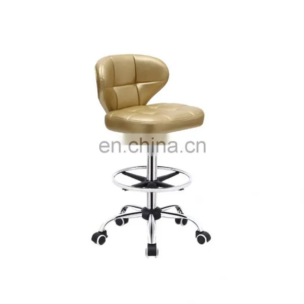 Antique Bar Furniture Modern Fabric French Style Bar Stool With Back Industrial Leather photo-5