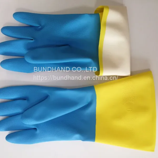 Bicolor Neoprene and Latex Industrial Work Gloves photo-4