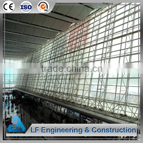 Long span hot dipped galvanized steel structure glass curtain wall