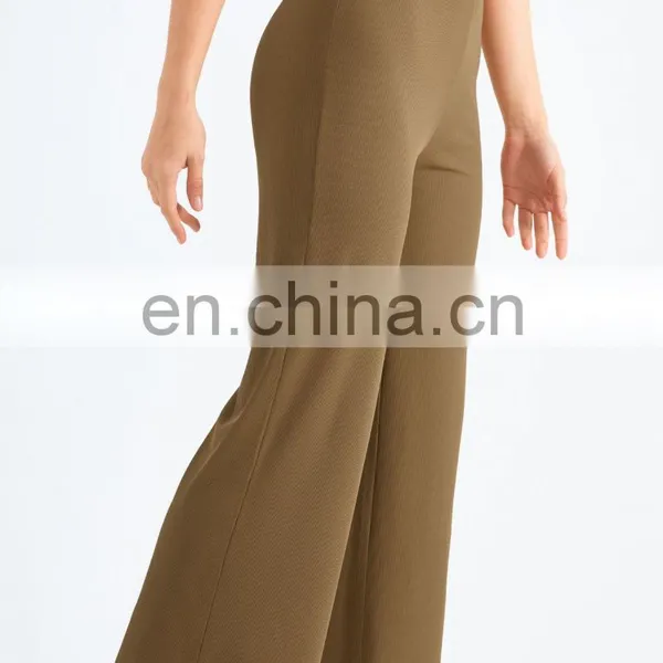 Anti-UV Sunscreen Loose Wide Legs Yoga Pants Solid Ribbed Drawstring Trouser Legs Sports Running Trousers Casual Women Gym Wear photo-4