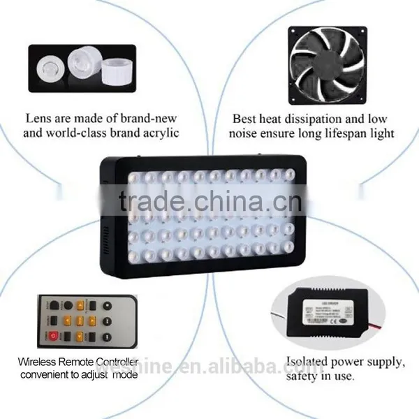 2016 Professional Factory Price LED Marine Saltwater Fish Tank Aquarium Lighting Remote Controller 165w LED Aquarium Light photo-4