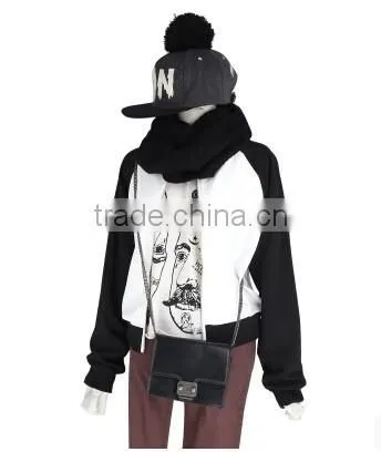In the Fall of the New Female Fashion Leisure Short Coat Black and White Stitching Fleece Jacket Dress photo-3