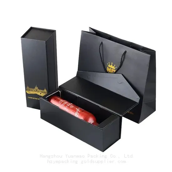 Custom Luxury Red Wine Paper Cardboard Magnetic Bottle Packaging Gift Wine Boxes photo-4