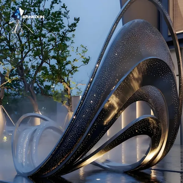 Contemporary Mobile Metal Sculptures With Starry Accents - Public Art Installations