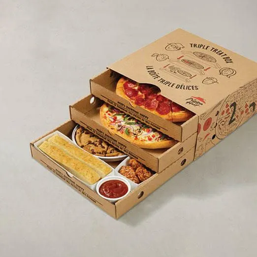 Customized Reusable Brown Corrugated Pizza Box Multi Layer Drawer Kraft Display Carton 24inch Food Pizza Box Packaging photo-4