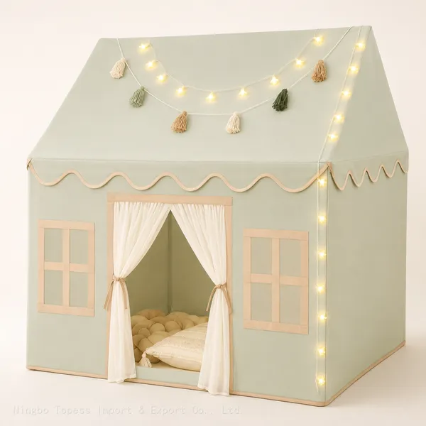 Kids Play Tent Indoor: With Mat, Tassel Garland - Girl Tent Indoor Playhouse for Kids Toys for Boy Girl Birthday Gift