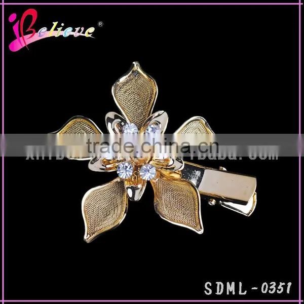 2015 Wholesale Hair Accessories Made in China,kids Accessories Metal Flower Hairpins With Rhinestone photo-5