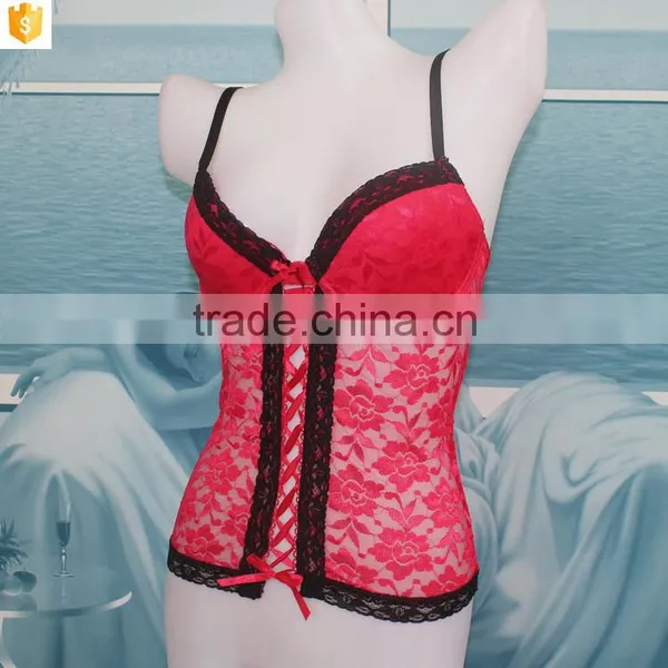 Red Black Flower Lace Transparent Sexy Lingerie,sexy Red Mature Lingerwear Nightwear photo-3