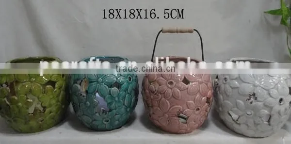 "pinsun"new Design Ceramic Lantern With Solor Light photo-2