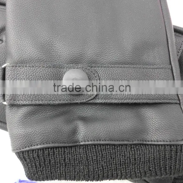 Compact Men's Leather Gloves, Fall and Winter Warm Fashion Line Cycling Gloves, Cold Weather Gloves photo-3