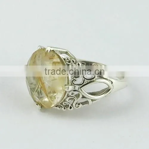Big Dreams Golden Rutile Ring, Gemstone Silver Jewellery, Online Silver Jewellery photo-3