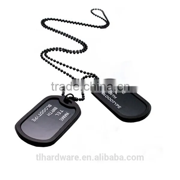 2016 New Unique Designer Mens Military Army Style Black 2 Dog Tags Chain Mens Pendant Necklace Jewelry Accessories Hot photo-4