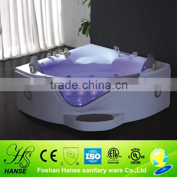 HS-B290A Acrylic Bubble Tub/acrylic Corner Massage Bathtub/2 Person Bath Tub