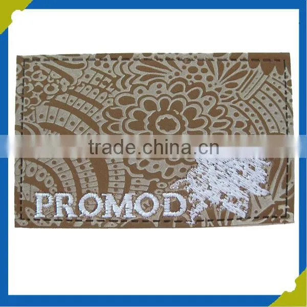 2015 New Design Debossed Garment Genuine Leather Label