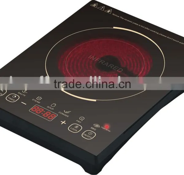 Fashion Design no Radiation High Quality 2000w Portable Glass Single Burner Glass Ceramic Cooktop photo-4