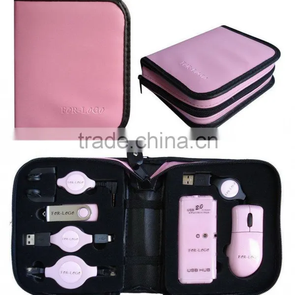 High Quality Laptop Netbook Computer USB Adapters Extension Cables Tool Kit Travel Bag Case