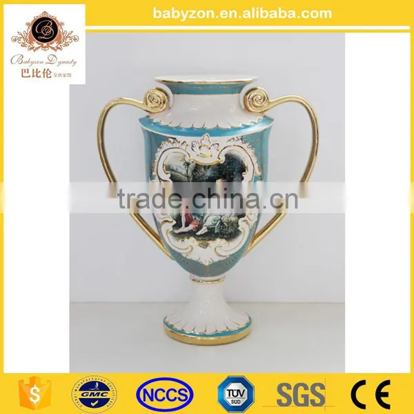 Porcelain Royal Two Handled Vase Design for Decorative