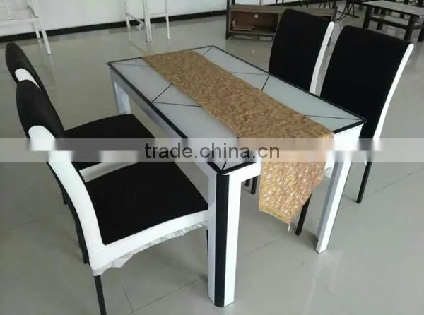 Modern Minimalist Glass Dinette Table Four Chairs Combination Small Apartment Dining Table Dining Table photo-4