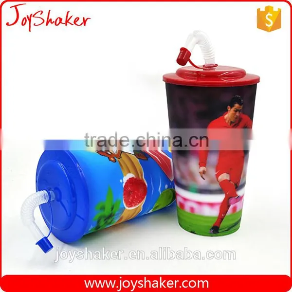 Disposable Different Capacity JoyShaker Plastic Cup With Straw 420ml Logo Print photo-3