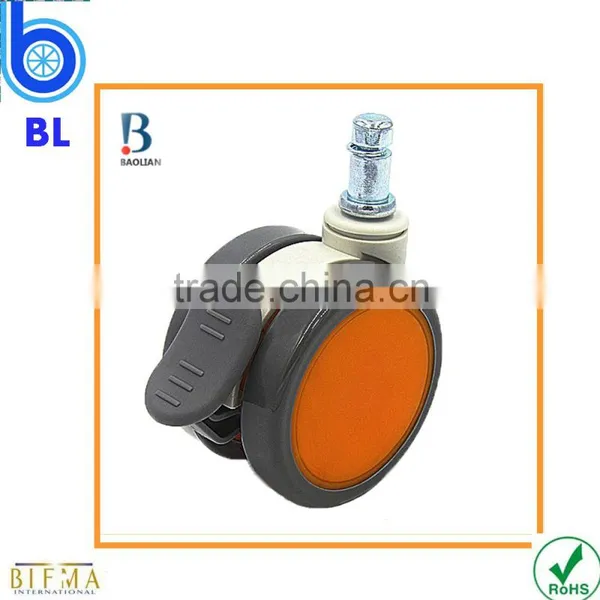 High Quality 64mm Orange TPR Locking Appliance Furniture Wheel Caster photo-4