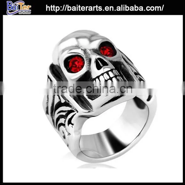 Wholesale Titanium 316L Stainless Steel Skull Wedding Rings photo-5