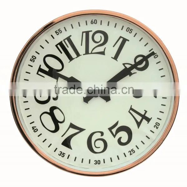 Metal Round Shaped Wall Clock, Rose Gold Decorative Wall Mounted Clock photo-2