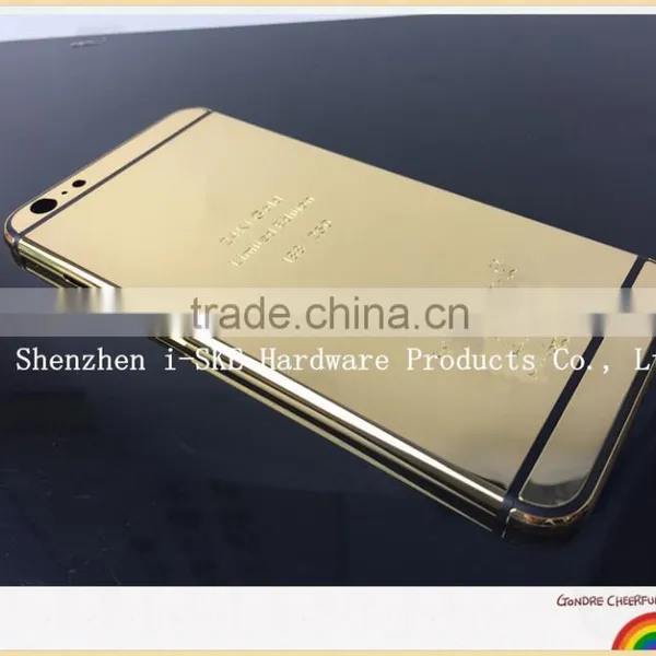 Mirror Gold Housing for IPhone 6 Plus , Deep Engrave Back Housing for IPhone photo-3