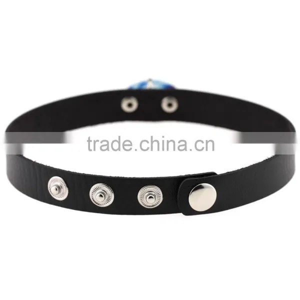 Fashion Women Man Round Zodiac Pendant Necklace Leather Chain Necklace Choker Vintage Jewelry photo-6