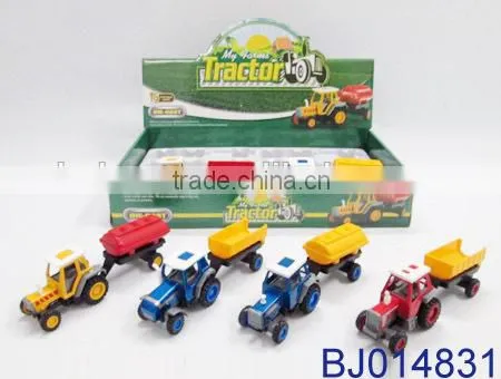12pcs Metal Pull Back Truck Mini Die Cast Farmer Truck Toy photo-2
