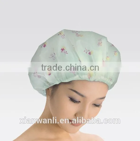 Plastic waterproof Shower Cap/Bath Cap for bath with transparent color