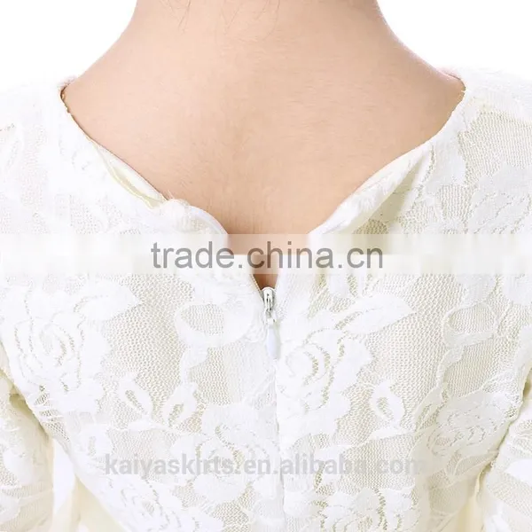 2016 Lace Long Sleeve Baby Girls Vintage Wedding Dress photo-5