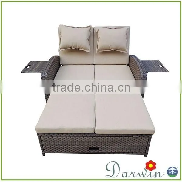 Outdoor Double Lounge Bed Designs Rattan Wicker photo-2