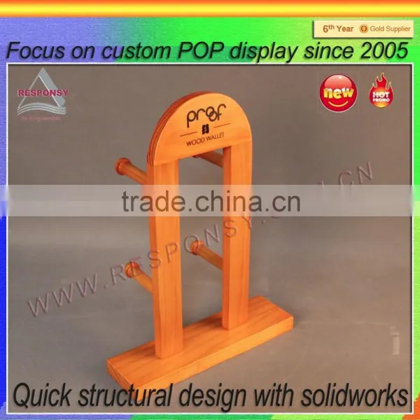 Custom Color Wood Bamboo Wallets Display Holder photo-2