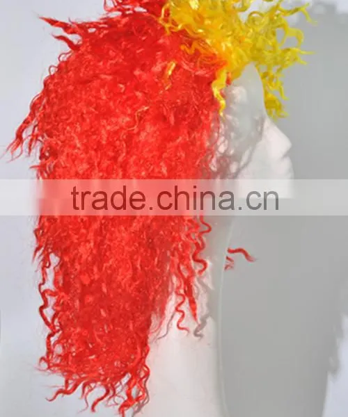 Half and Half Color Wig Afro Curls Explosion Synthetic Crazy and Funny Wig N300 photo-2
