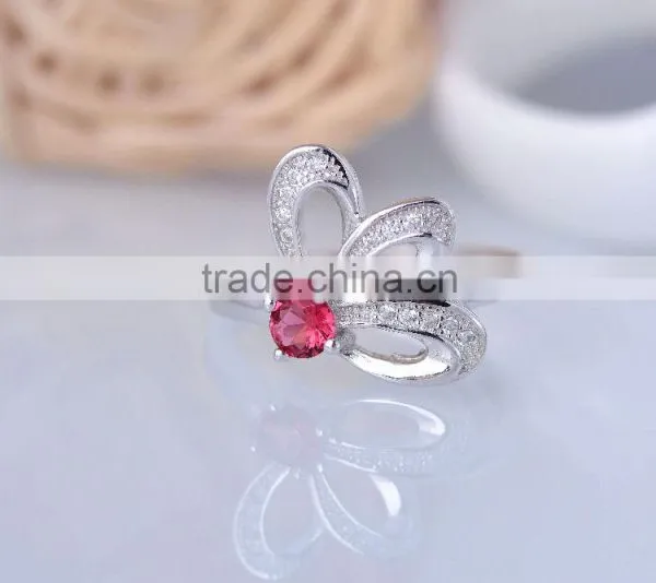 925 Sterling Silver Red Eye Rabbit Ring for Women With Ruby photo-2