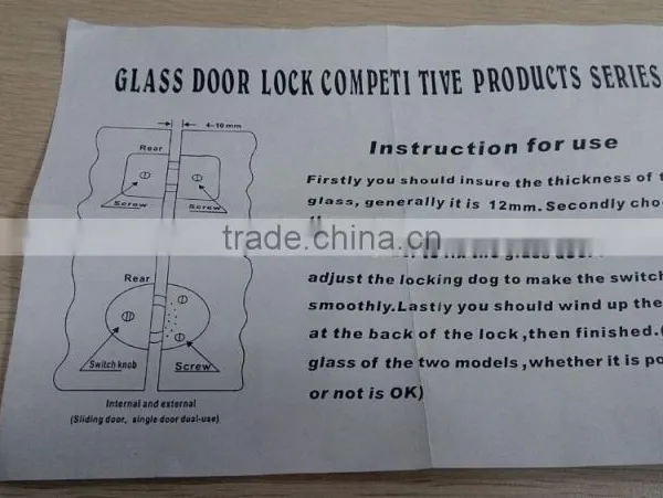Stainless Steel Door Lock With 3 Brass Keys for Glass Door photo-4