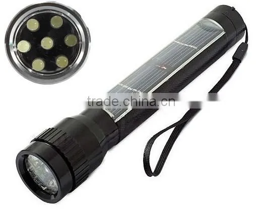 800mAh 7 LED Super Solar Power Portable Flashlight Torch Lamp Hiking Camping NEW photo-3