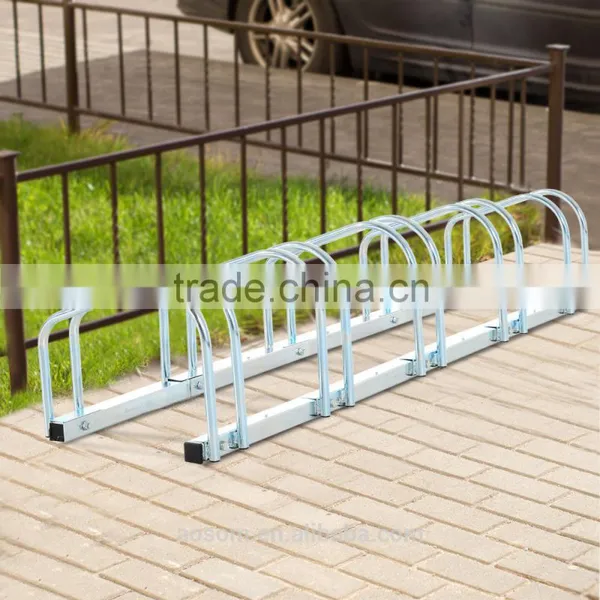 HOMCOM 5-Bike Floor Parking Stand - Silver
