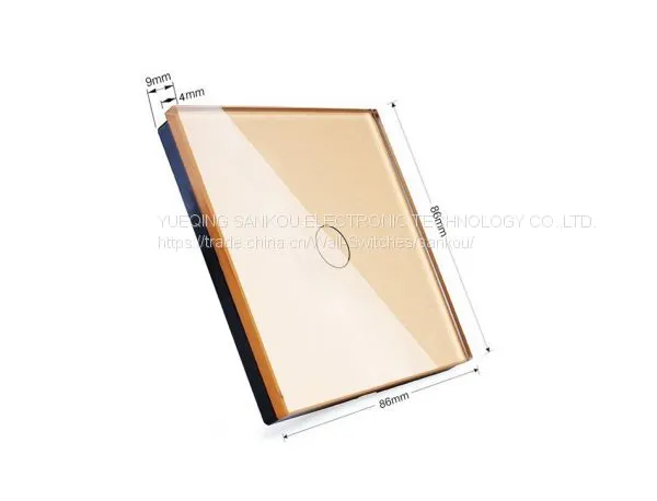 EU Standard One Gang Two Way Crystal Glass Panel With Red & Green LED Touch Switch photo-4