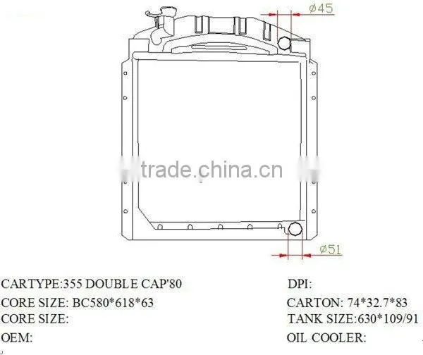 OEM Radiator for Benz 355 DOUBLE CAP80 BZ071