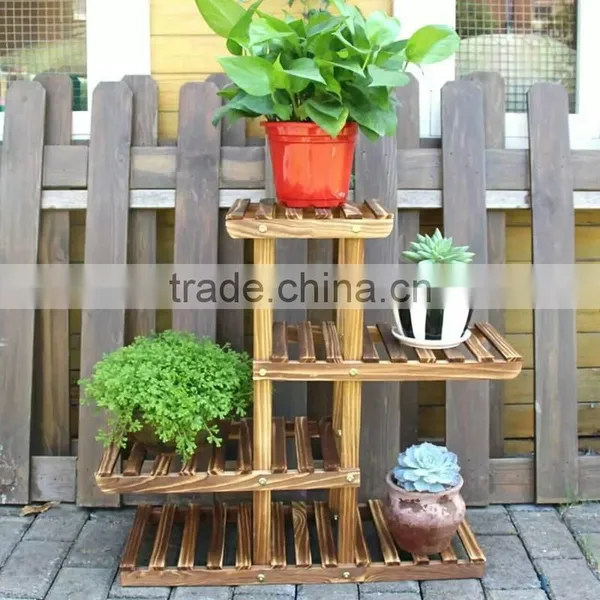 Wooden Tall Flower Display Pot Stand for Garden photo-2