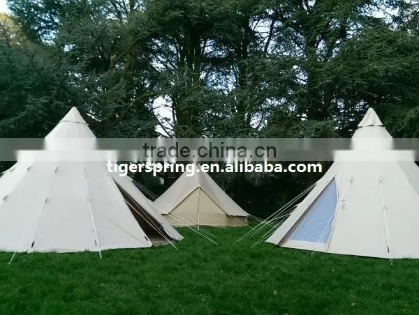 5m Canvas Camping Teepee Tent Waterproof Family Glamping Tent photo-4
