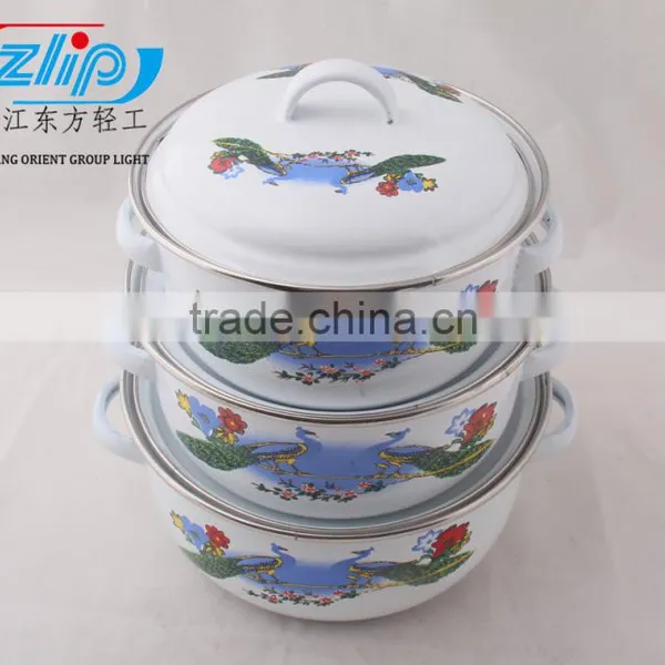 3 Pcs Casserole Straight Shape W/Metal Cover Dark Color Decor photo-2